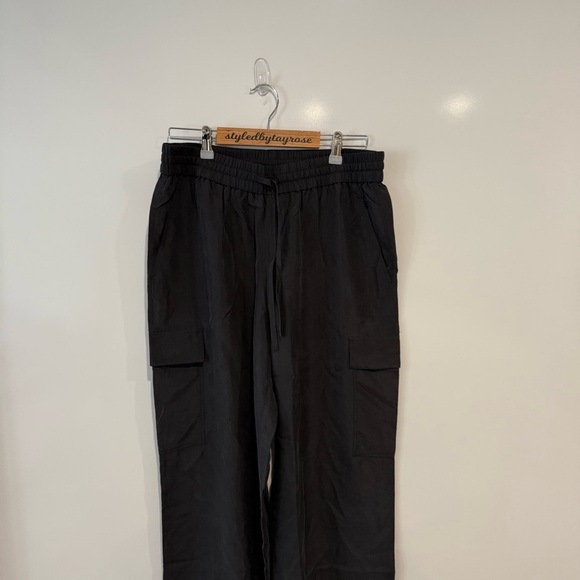 Eileen Fisher Washed Silk Cargo Pant Drawstring Wide Leg - Picture 7 of 15